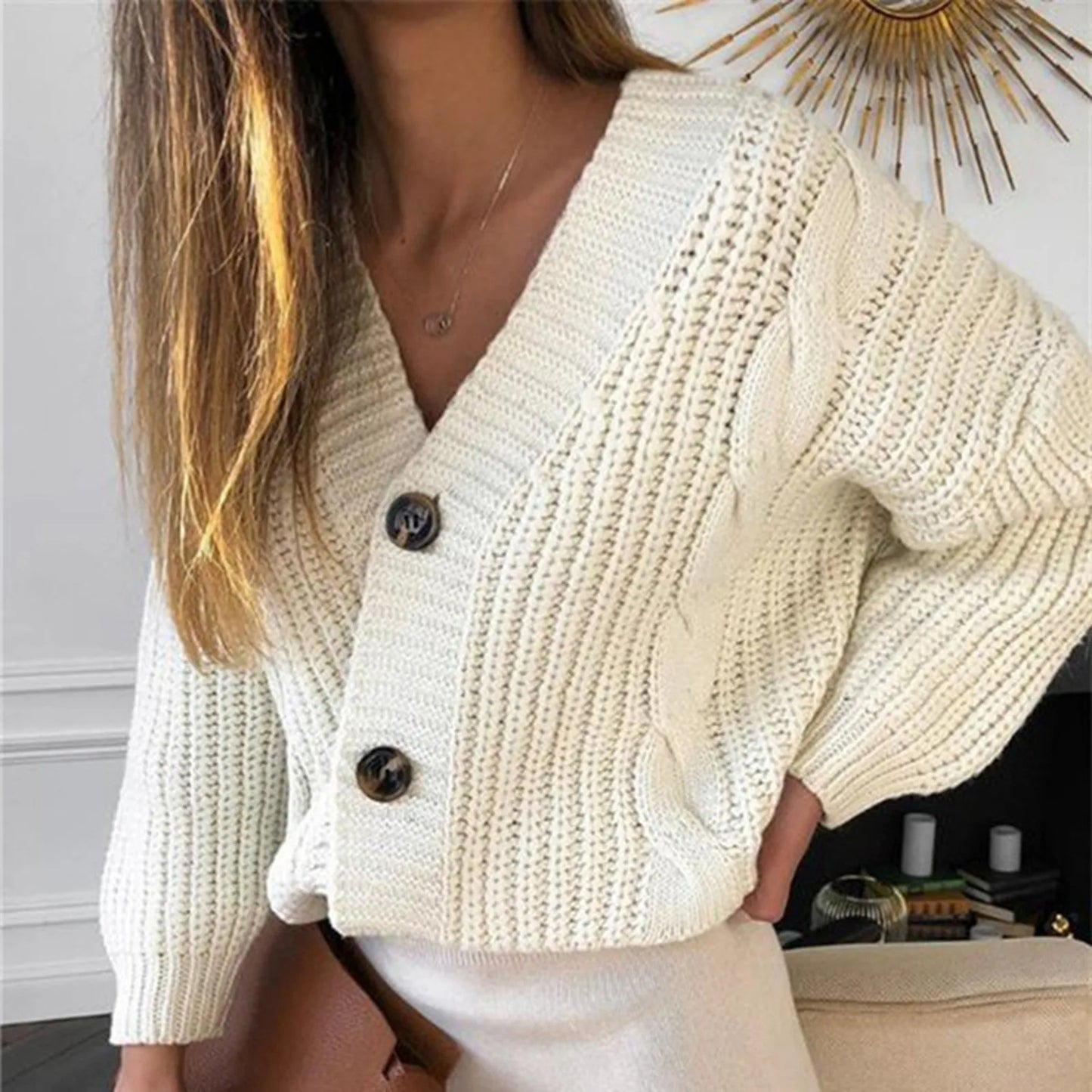 Women Sales Today Clearance Clothes Cardigan Sweaters Women'S Casual Long Sleeve Button Up Knit Cardigan Sweater 여름니트